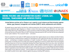 Joint Statement on Ending Violence and Discrimination against Lesbian, Gay, Bisexual, Transgender and Intersex People