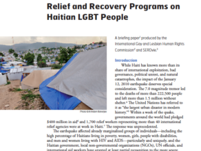 The Impact of the Earthquake, and Relief and Recovery Programs on Haitian LGBT People